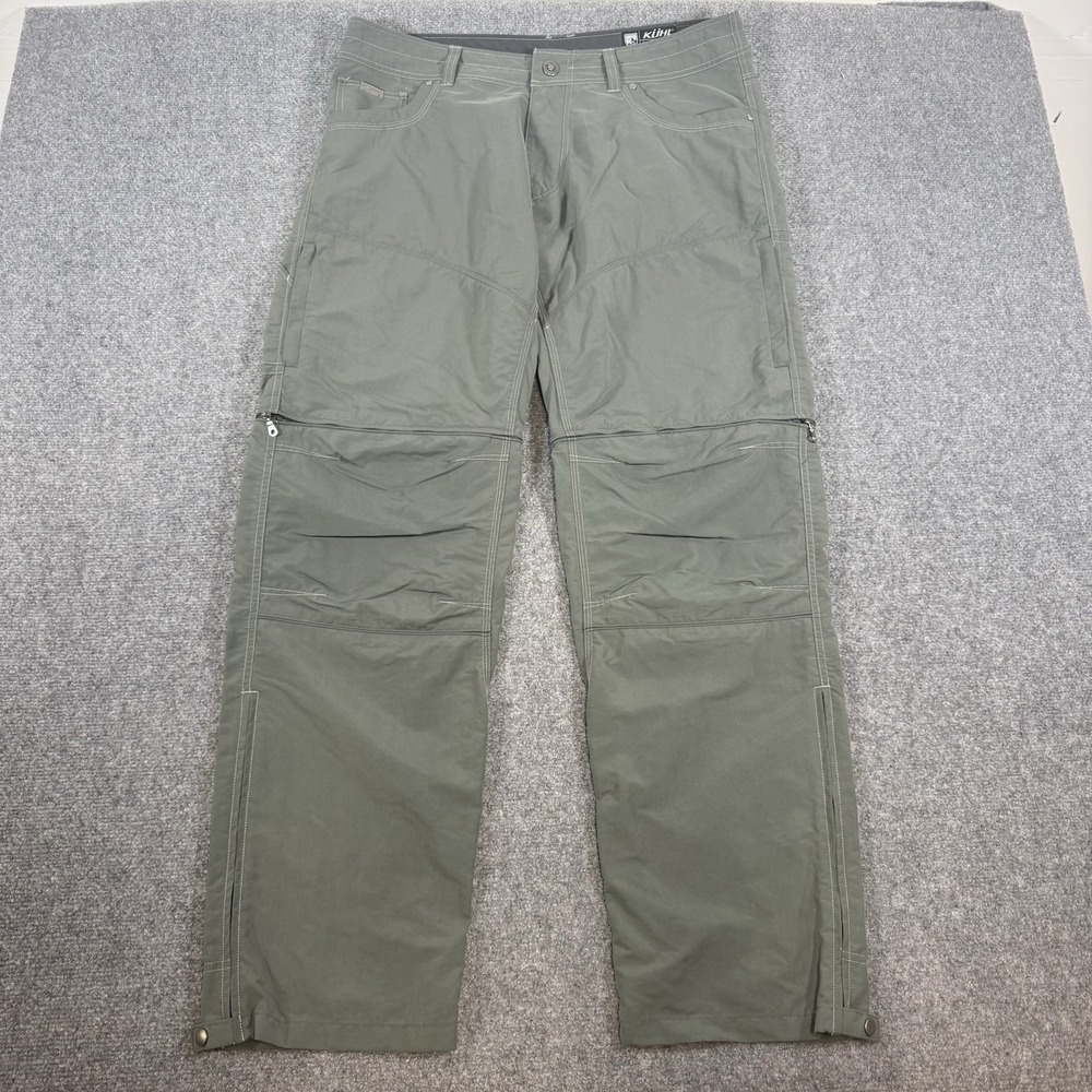 Kuhl Pants Mens 36x32 Green Liberator Convertible Stealth Zip Off Hiking Outdoor
